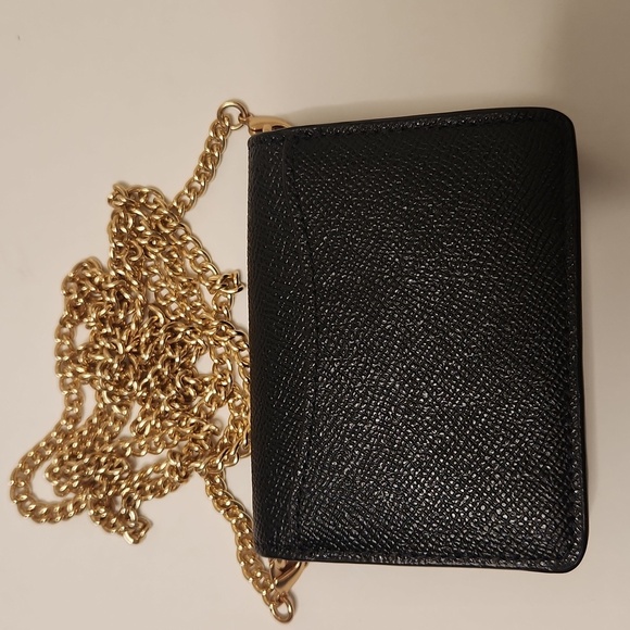 Coach Women's Black/Gold Mini Wallet on a Chain - Picture 5 of 14